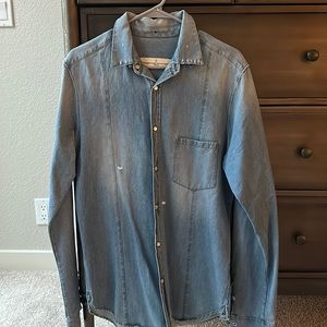 Golden goose distressed denim shirt. Size L fit M